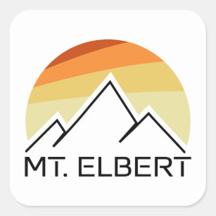 Mt. Elbert Colorado Retro Square Sticker