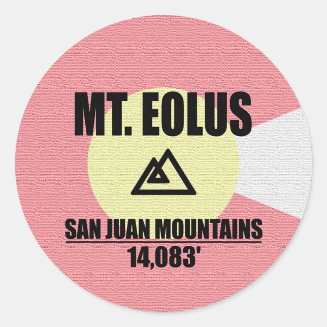 Mt. Eolus Classic Round Sticker (Front)