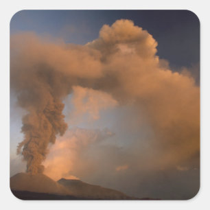 Mt. Etna summit vent, Sicily, Italy Square Sticker