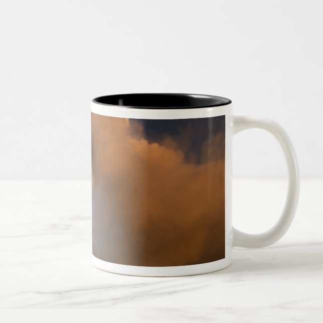 Mt. Etna summit vent, Sicily, Italy Two-Tone Coffee Mug (Right)