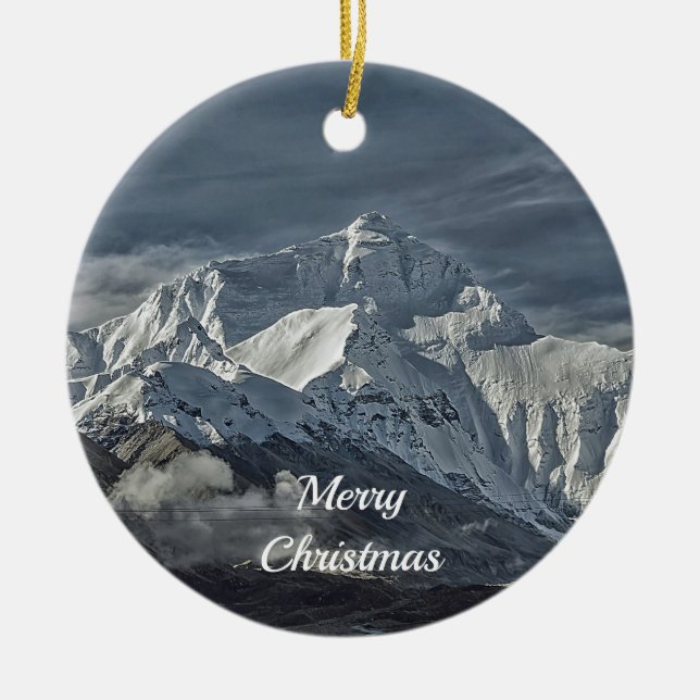 Mt Everest Christmas Ceramic Ornament (Front)
