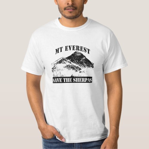 Mt Everest Save the Sherpas T_shirt design