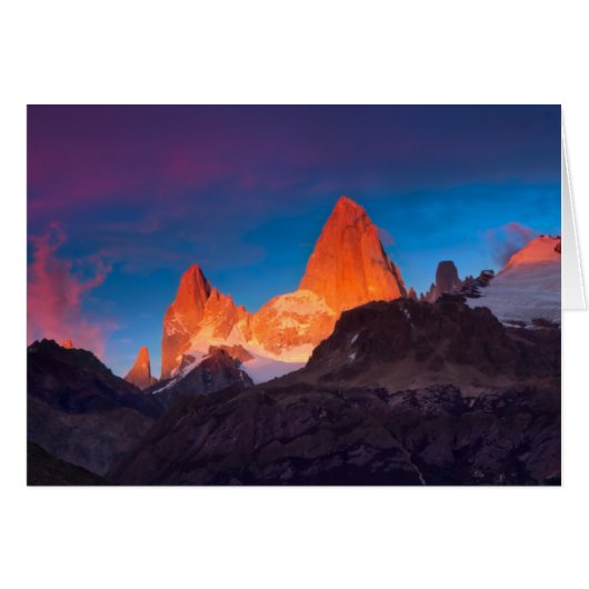 Mt Fitz Roy At Sunrise Cards (Front Horizontal)