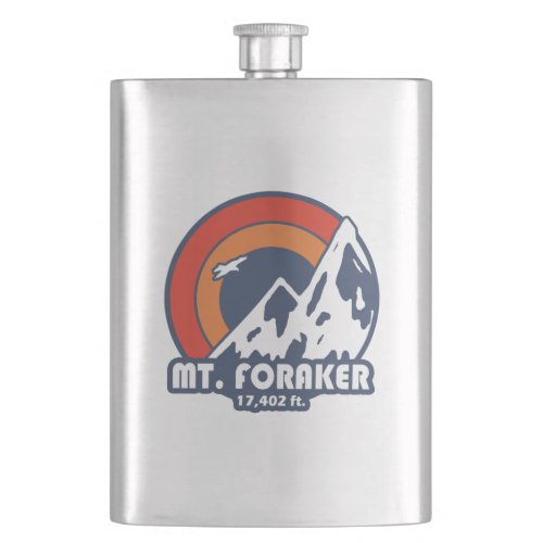 Mt Foraker Alaska Sun Eagle Flask