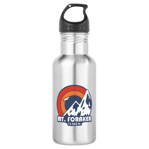 Mt Foraker Alaska Sun Eagle Stainless Steel Water Bottle
