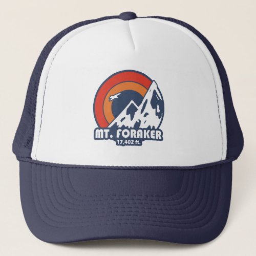 Mt Foraker Alaska Sun Eagle Trucker Hat