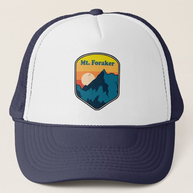 Mt. Foraker Alaska Sunrise Trucker Hat (Front)
