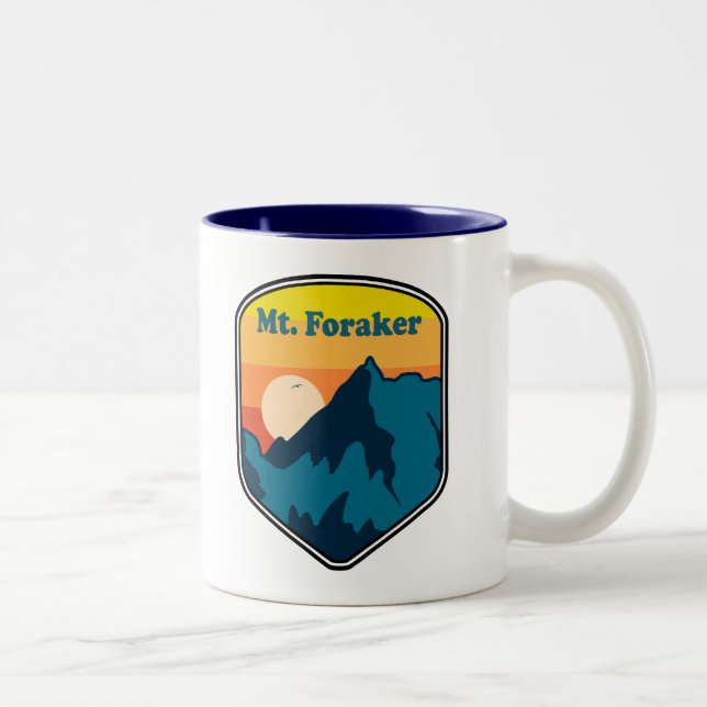 Mt. Foraker Alaska Sunrise Two-Tone Coffee Mug (Right)