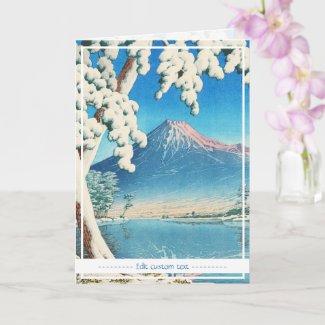 Mt Fuji After Snow Hasui Kawase shin hanga scene Card