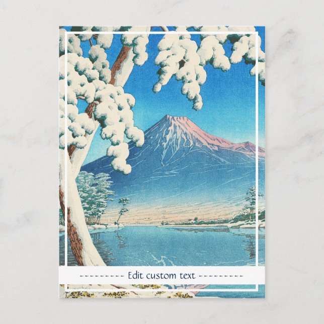 Mt Fuji After Snow Hasui Kawase shin hanga scene Postcard (Front)