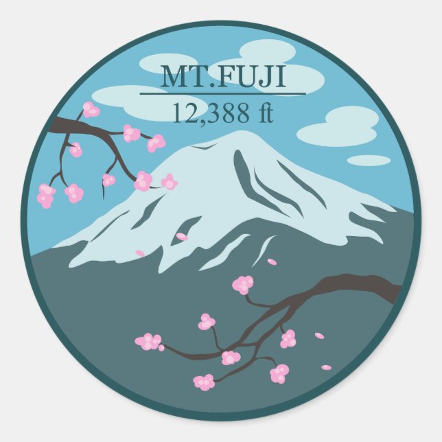 Mt. Fuji Altitude Classic Round Sticker (Front)