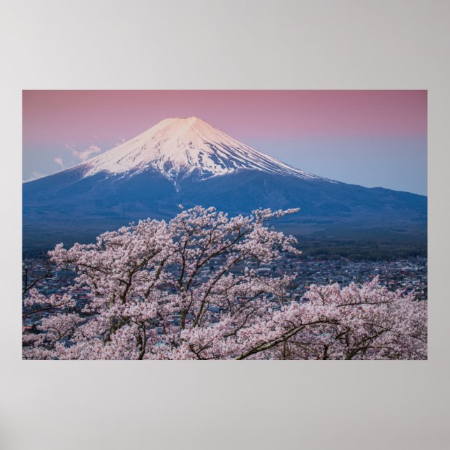 Mt Fuji and Cherry Blossoms Poster (Front)