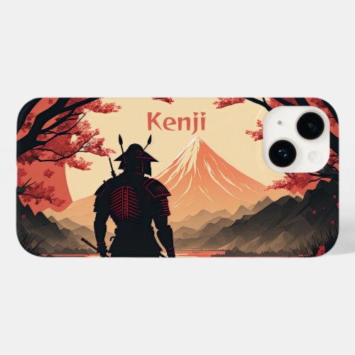 Mt Fuji and Samurai with Moon and Cherry Blossoms Case_Mate iPhone 14 Case