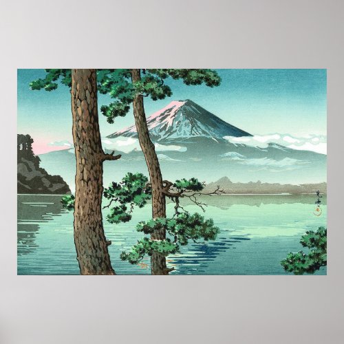 Mt Fuji from Lake Kawaguchi by Tsuchiya Koitsu Poster