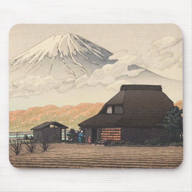 Mt. Fuji from Narusawa Hasui Kawase shin hanga art Mouse Pad (Front)