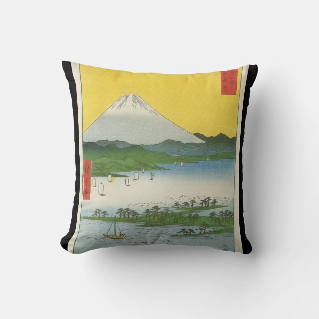 Mt. Fuji in Japan circa 1800's Throw Pillow (Front)