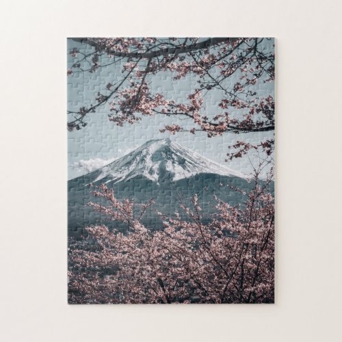 Mt Fuji Japan Cherry Blossoms Jigsaw Puzzle