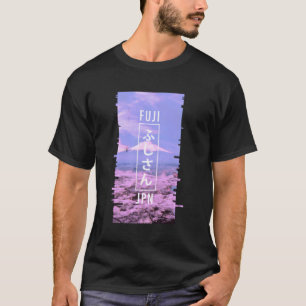Mt Fuji Japan Glitch Art Japanese Otaku Vaporwave T-Shirt