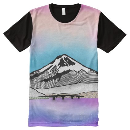 Mt Fuji Japan Landscape illustration All-Over-Print Shirt