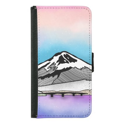 Mt Fuji Japan Landscape illustration Wallet Phone Case For Samsung Galaxy S5