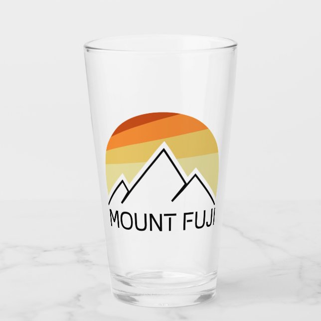 Mt. Fuji Japan Retro Glass (Front)