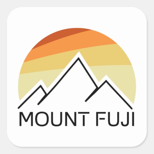Mt Fuji Japan Retro Square Sticker