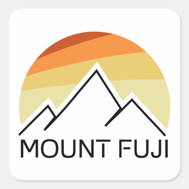 Mt. Fuji Japan Retro Square Sticker (Front)