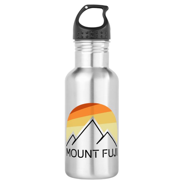 Mt. Fuji Japan Retro Stainless Steel Water Bottle (Front)