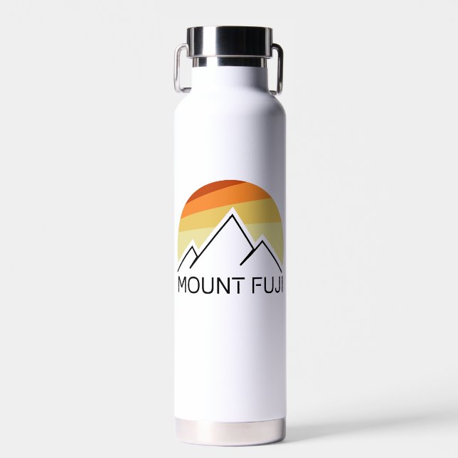 Mt. Fuji Japan Retro Water Bottle (Front)
