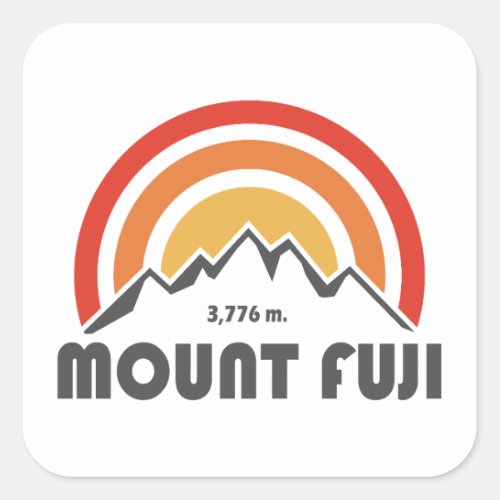 Mt Fuji Japan Square Sticker