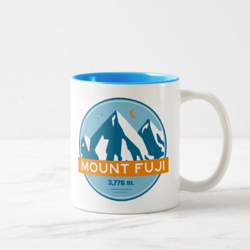 Mt Fuji Japan Stars Moon Two_Tone Coffee Mug