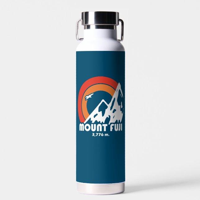 Mt. Fuji Japan Sun Eagle Water Bottle (Front)
