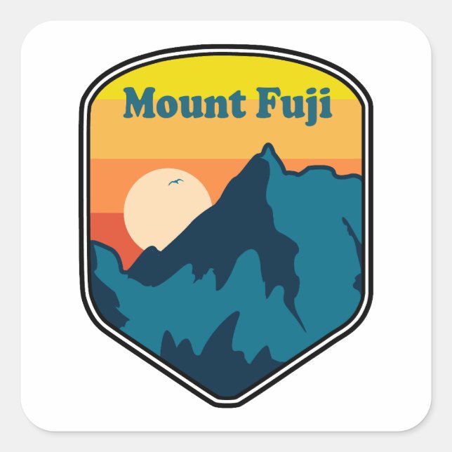 Mt. Fuji Japan Sunrise Square Sticker (Front)