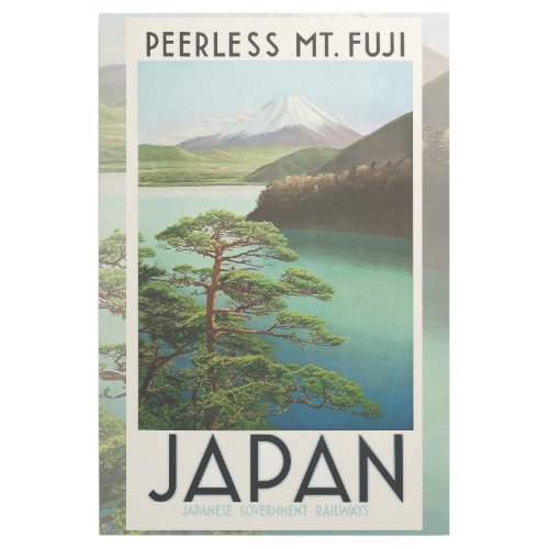 Mt Fuji Japan Travel Poster Vintage Art