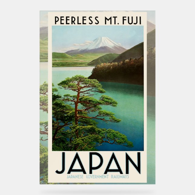 Mt Fuji Japan Travel Poster Vintage Art (Front)
