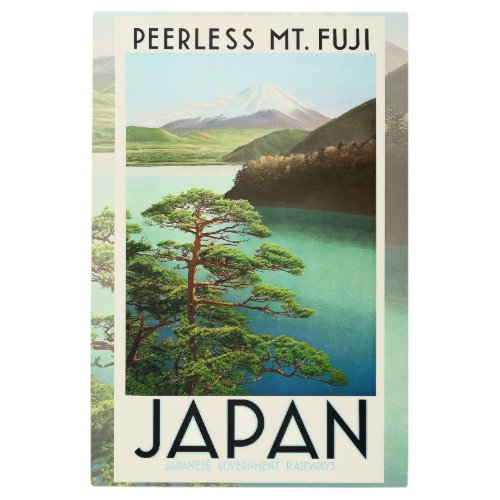 Mt Fuji Japan Travel Poster Vintage Art