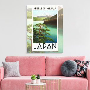 Mt Fuji Japan Travel Poster Vintage Art Canvas Print
