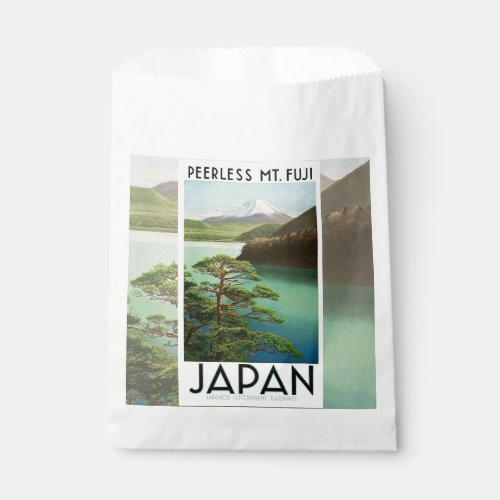 Mt Fuji Japan Travel Poster Vintage Art Favor Bag