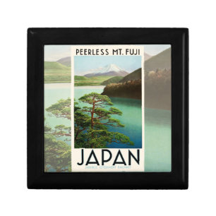 Mt Fuji Japan Travel Poster Vintage Art Gift Box