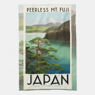 Mt Fuji Japan Travel Poster Vintage Art Kitchen Towel