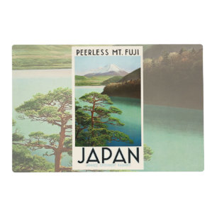 Mt Fuji Japan Travel Poster Vintage Art Placemat