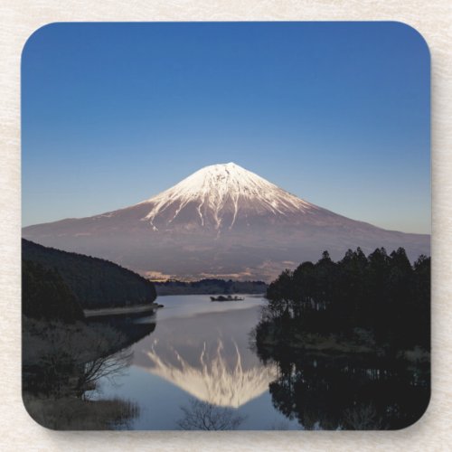 Mt Fuji Lake Reflection Beverage Coaster