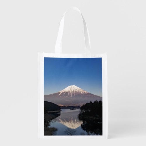 Mt Fuji Lake Reflection Grocery Bag