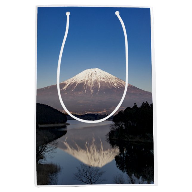 Mt Fuji Lake Reflection Medium Gift Bag (Front)