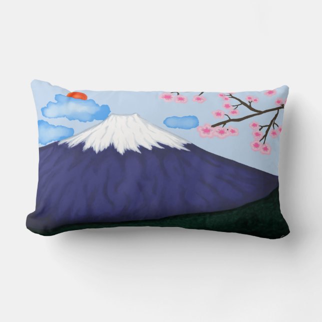 Mt. Fuji Light & Dark Reversable Throw Pillow (Front)