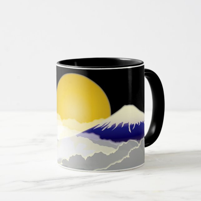 Mt.FUJI & Moon Japan Mug (Front Right)