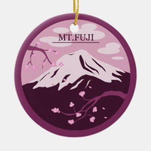 Mt. Fuji (Pink) Ceramic Ornament