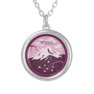 Mt. Fuji (Pink) Silver Plated Necklace