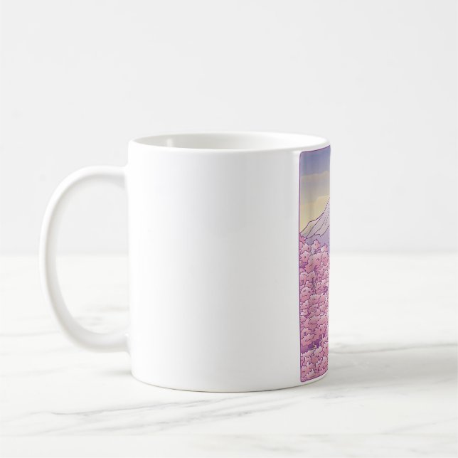 Mt Fuji Sakura Tree Japanese Cherry Blossom Mount  Coffee Mug (Left)