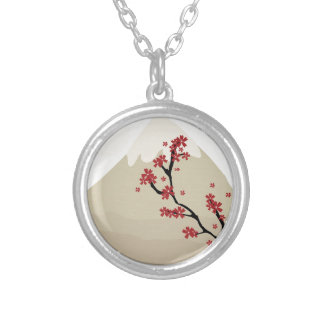 Mt Fuji Silver Plated Necklace
